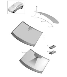 Windscreen / Rear window 95B.1 Macan  2017>>