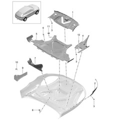 Trim / Sound absorber / Trim / Engine bay 95B.1 Macan 2014-18