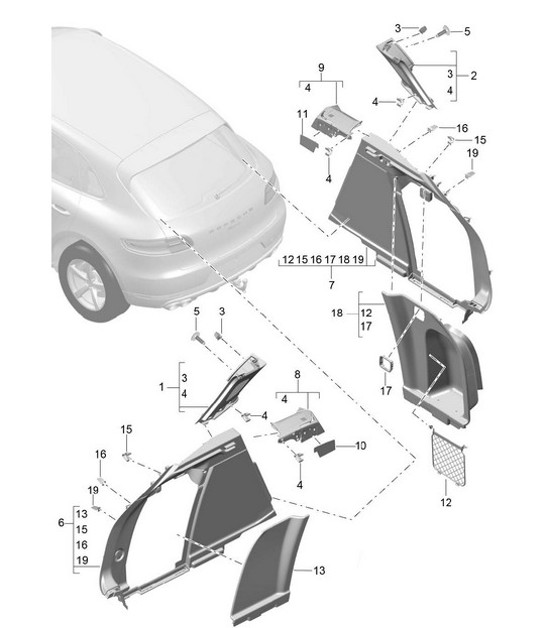 Diagram 807-045 Porsche Cayman 2.9L 987C MKII 2009-12 Body
