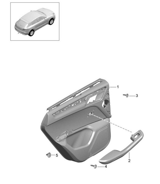 后门板 / 皮革 (PR:3LH,3LM) 95B.1 Macan 2014-18
