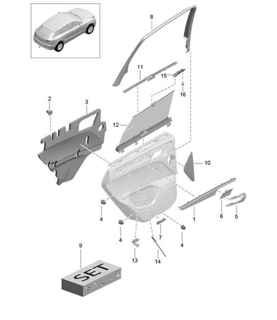 Diagram 808-090 Porsche 964 (911) (1989-1994) Carrosserie