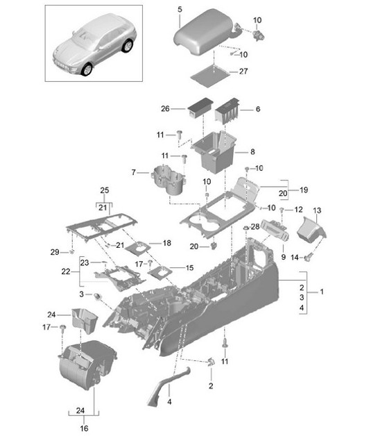 Diagram 809-020 Porsche Cayenne MK3 (958) 2010-2017 Carrocería