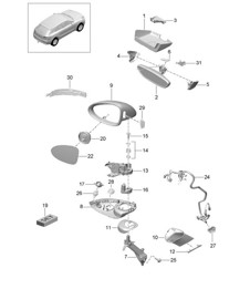 Interior mirror / Exterior mirror / Accessories (PR:6FG) 95B.1 Macan 2014-18