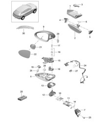 Interior mirror / Exterior mirror / Accessories / Sport Design package (PR:6FB) 95B.1 Macan 2014-18