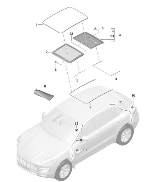 Diagram 811-000 Porsche Cayenne Turbo S E-Hybrid V8 4.0L 550Hp 