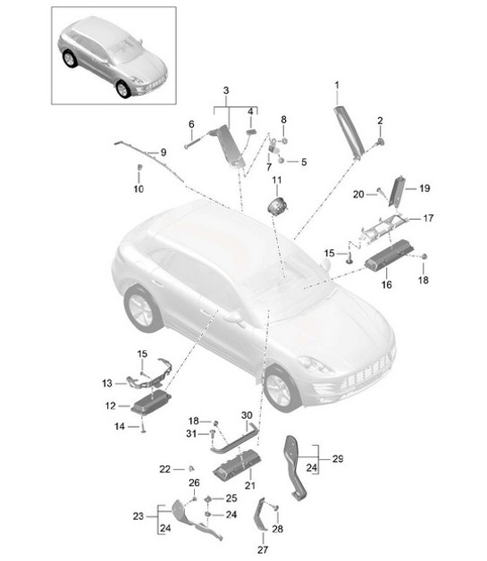 Diagram 812-050 Porsche Cayman GT4 RS Clubsport 2020-2024 Carrosserie