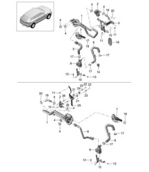 加热器 / 供水管 / 回水管 (型号：basci, V6 BT PR:DU1,DU0) 95B.1 Macan 3.0L / 3.6L V6 BT Macan 2014-18