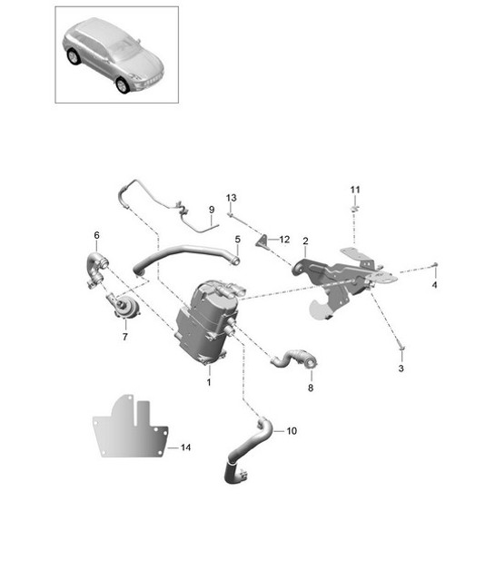 Diagram 813-020 Porsche Macan (95B) MK1 (2014-2018) Carrosserie