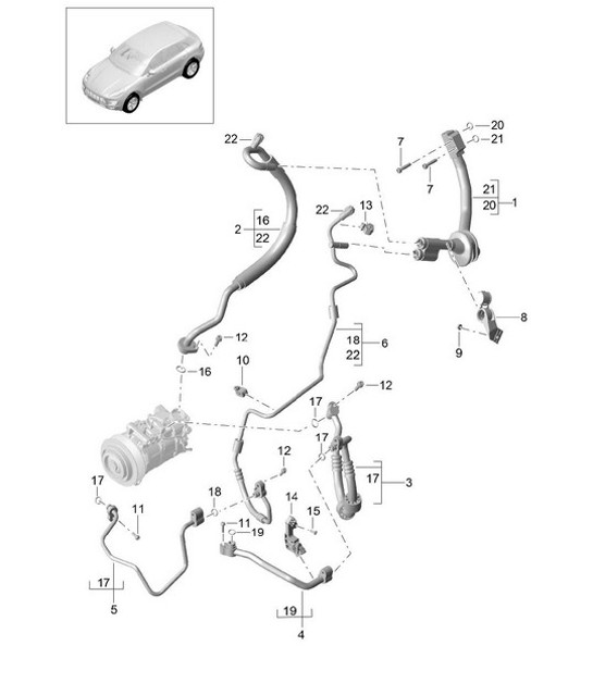 Diagram 813-060 Porsche 356 (1950-1965) Carrosserie