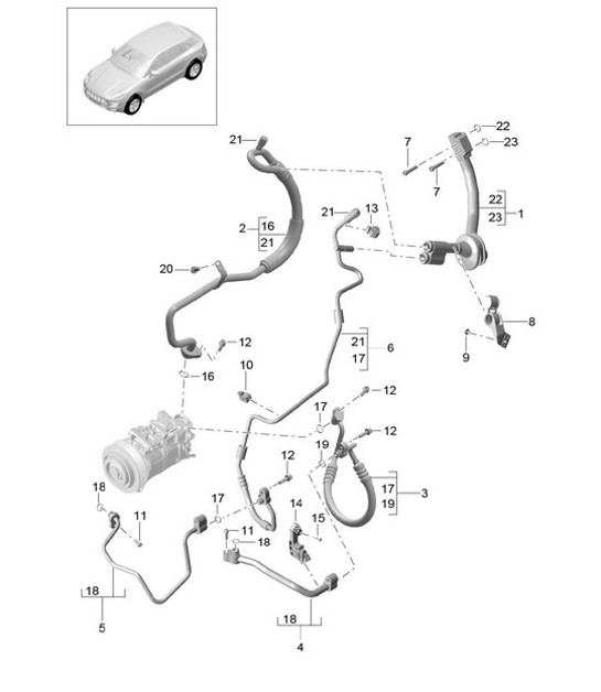 Diagram 813-062 Porsche Cayman 718 2.0L PDK (300 ch) Carrosserie