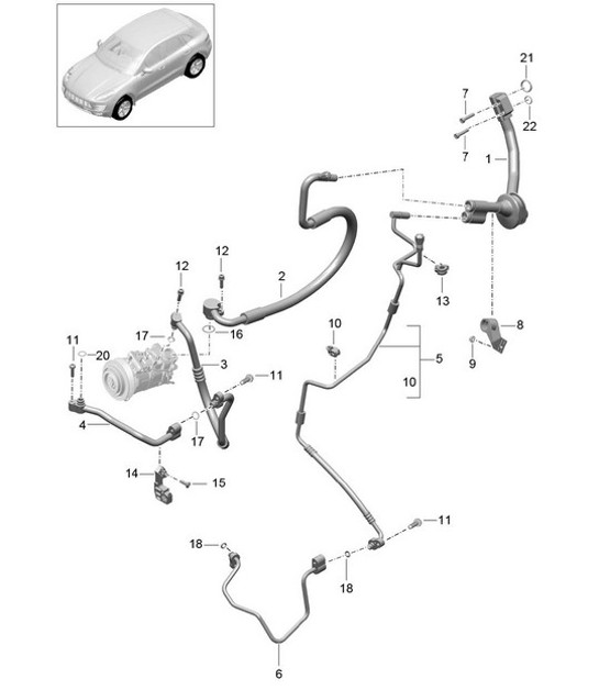 Diagram 813-070 Porsche Macan (95B) MK1 (2014-2018) Carrosserie