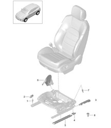Rail de siège / Housse / Elément de fixation / Siège 95B.1 Macan 2014-18
