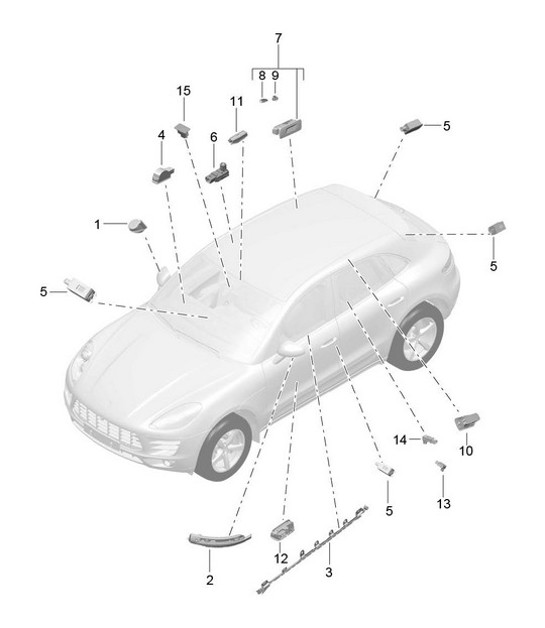 Diagram 903-004 Porsche 911 Turbo 3.0L 1975-77 Equipo eléctrico