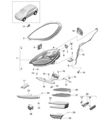 LED-Scheinwerfer / Blinker-Repeater / Seitenmarkierungsleuchte (PR:8EX,8EY, 8IS) 95B.1 Macan 2017&gt;&gt;