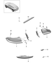 Luz trasera / Luz de freno adicional / Luz de matrícula 95B.1 Macan 2014-18