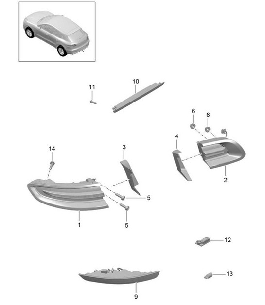 Diagram 905-010 Porsche Cayenne S V6 3.0L Híbrido 380 CV Equipo eléctrico