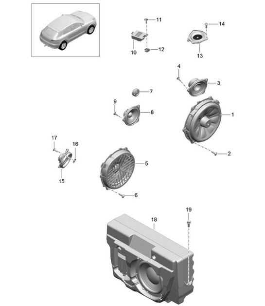 Diagram 911-005 Porsche Cayman 987C/981C (2005-2016) Équipement électrique