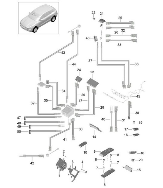 Diagram 911-010 Porsche Panamera Turbo V8 4.8L Electrical equipment