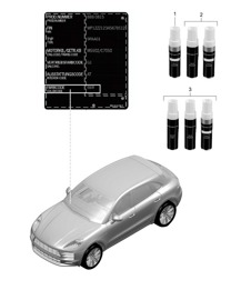 Lakstift voor retoucheerwerk / Lak 95B (II / III) Macan 2019 - 2024