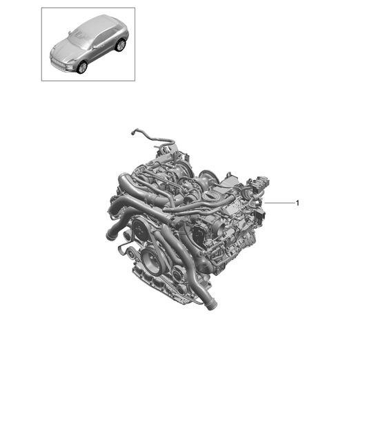 Replacement engine (complete) - PR:TV8 + GP2 - 95B (II / III) Macan 2.9L 2019 - 2024