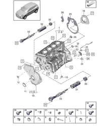 Carcasa del cárter / Piezas individuales - PR:T2B - 95B (II / III) Macan 2.0L 2019 - 2024