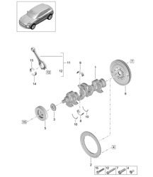 Vilebrequin / Bielle / Amortisseur de vibrations - PR:T2G - 95B (II / III) Macan 2.0L 2019 - 2024
