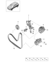 Poly-V-riem / Riemspannerdemper - PR:T2G - 95B (II / III) Macan 2.0L 2019 - 2024