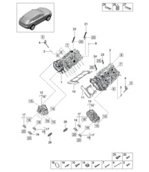 Culasse - Modèles : DLZ, DLZB, DGR, DGRB, DGRC - 95B (II/III) Macan 2,9 L/3,0 L 2019-2024