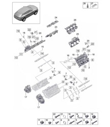 Tapa de válvulas / Amortiguador de sonido / Accesorios - Modelo: DLZ, DLZB, DGR, DGRB, DGR, DGRC - 95B (II / III) Macan 2.9L / 3.0L 2019 - 2024