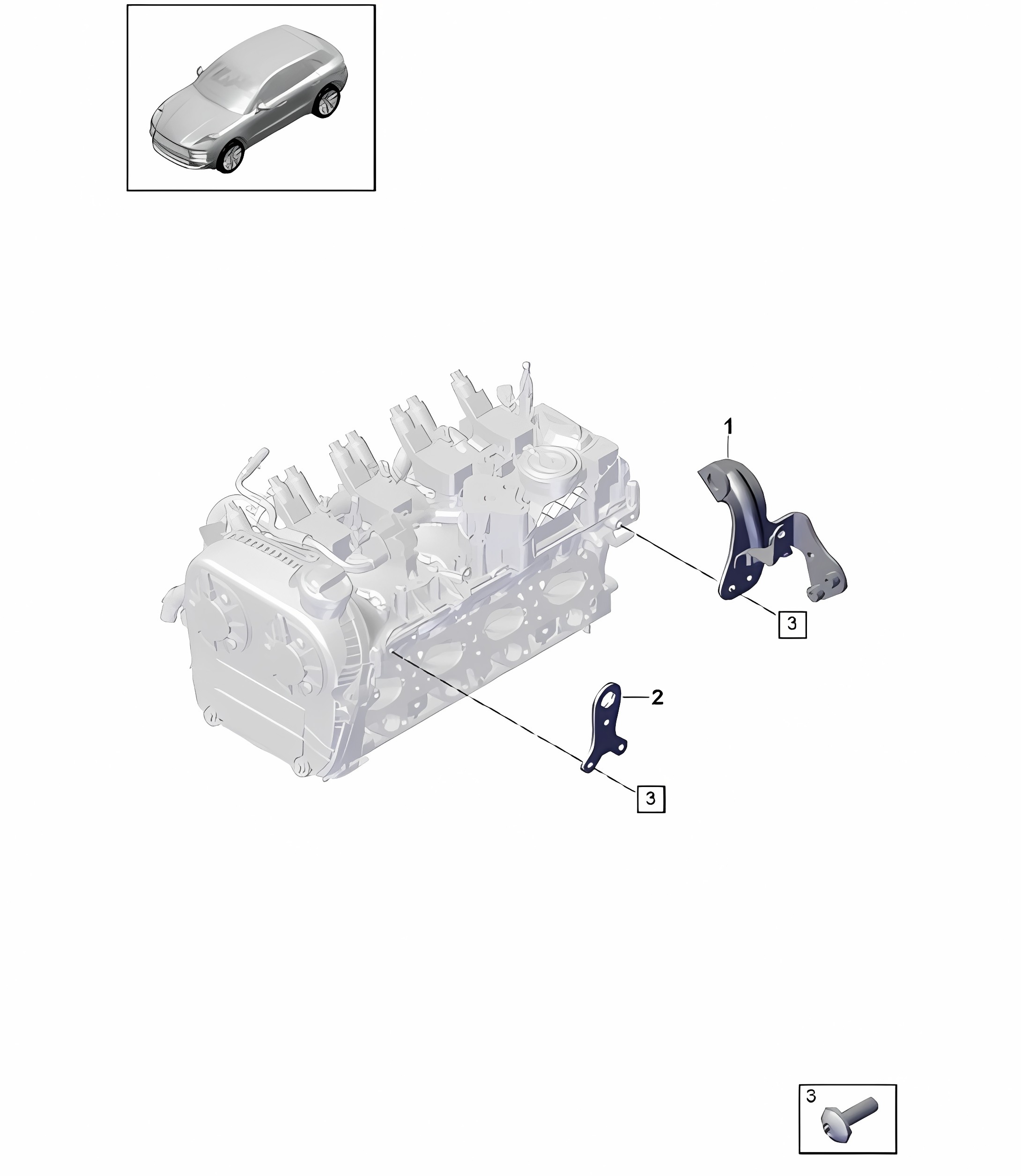 Cylinder head Bracket 95B (II / III) Macan 2019 - 2024