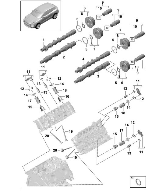 Diagram 103-100 Porsche Boxster 981 Spyder 3.8L 2016 Moteur