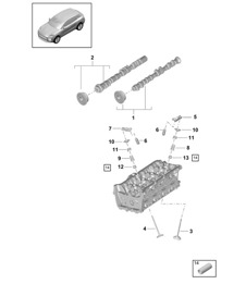 Nokkenas, kleppen - PR:T2B - 95B (II / III) Macan 2.0L 2019 - 2024