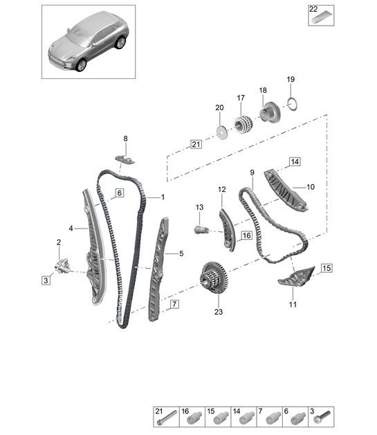 Diagram 103-170 Porsche Macan (95B) MK2 2019-2021 Engine