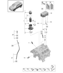 Oliefilter / Console / Oliekoeler - Model: DLZ, DLZB, DGR, DGRB, DGR, DGRC - 95B (II / III) Macan 2.9L / 3.0L 2019 - 2024