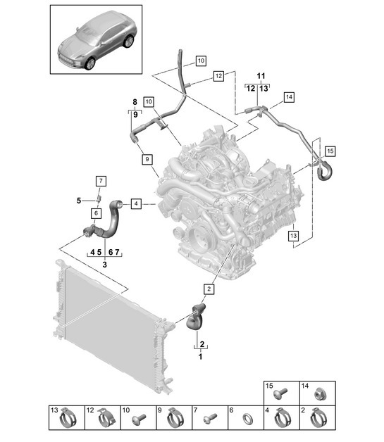 Diagram 105-300 Porsche 996 TURBO 2000-05 Engine