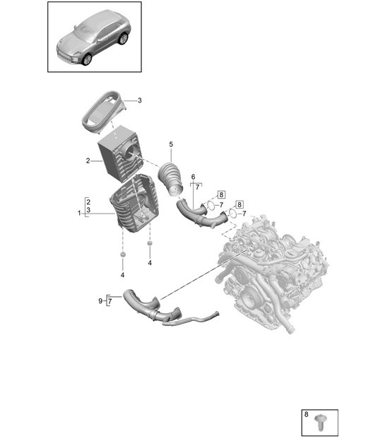Diagram 106-000 Porsche 996 TURBO 2000-05 Engine