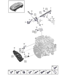 Conduite de collecte de carburant / Injecteur haute pression / Pompe haute pression - PR:T2B - 95B (II / III) Macan 2.0L 2019 - 2024