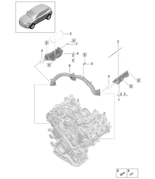 Diagram 107-105 Porsche 996 TURBO 2000-05 Engine
