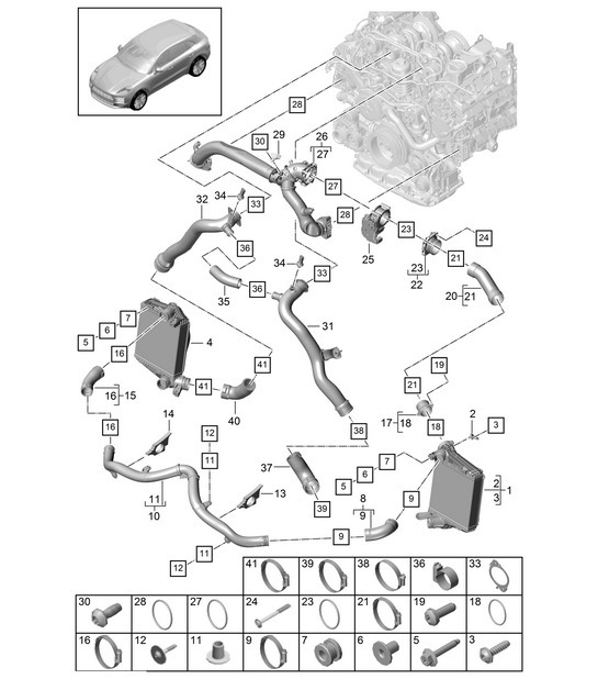 Diagram 107-200 Porsche 996 TURBO 2000-05 Engine