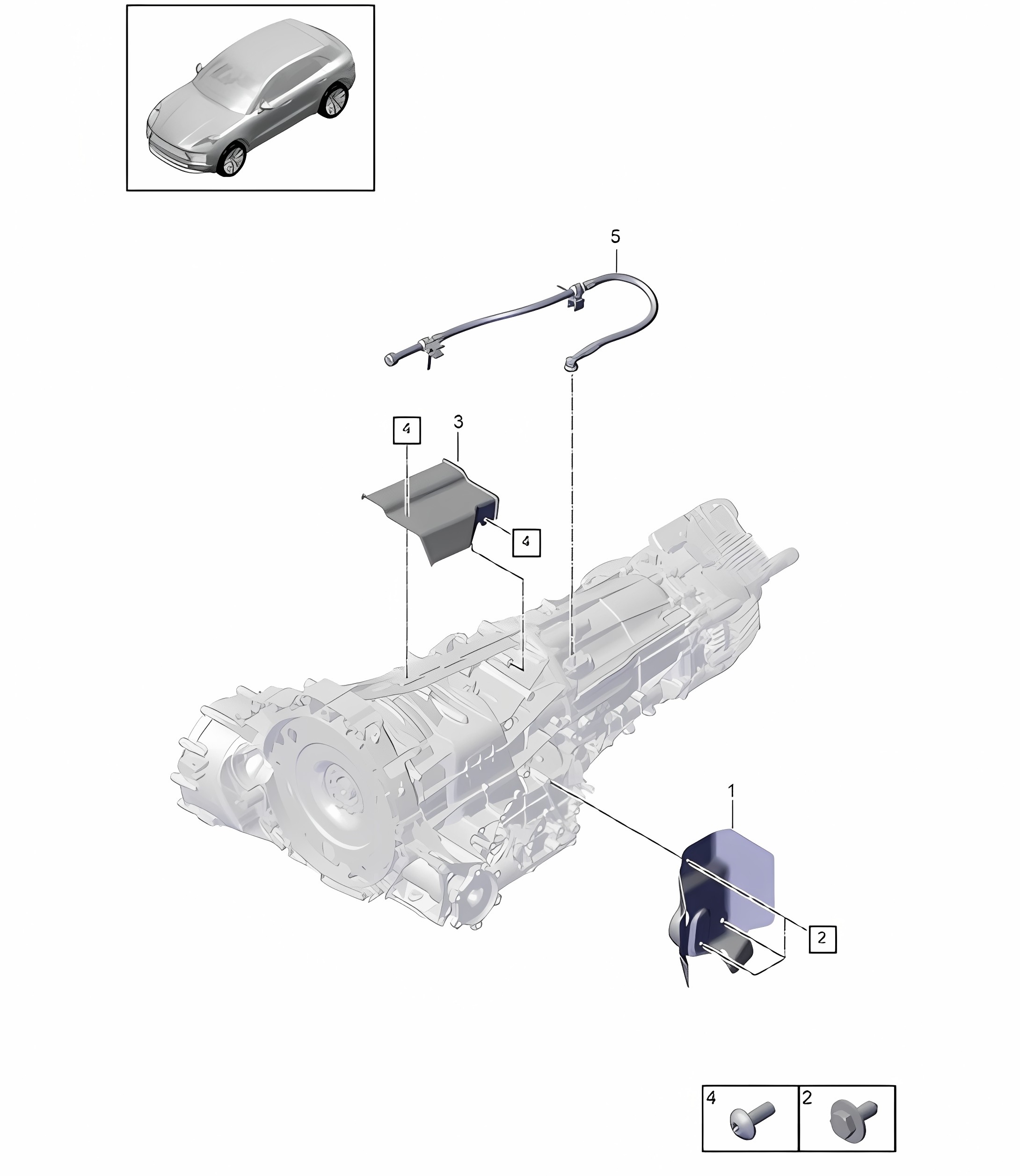 7-speed dual-clutch transmission - PDK -  / Accessories - PR:L0L, L0R + GP2 -  95B (II / III) Macan 2019 - 2024