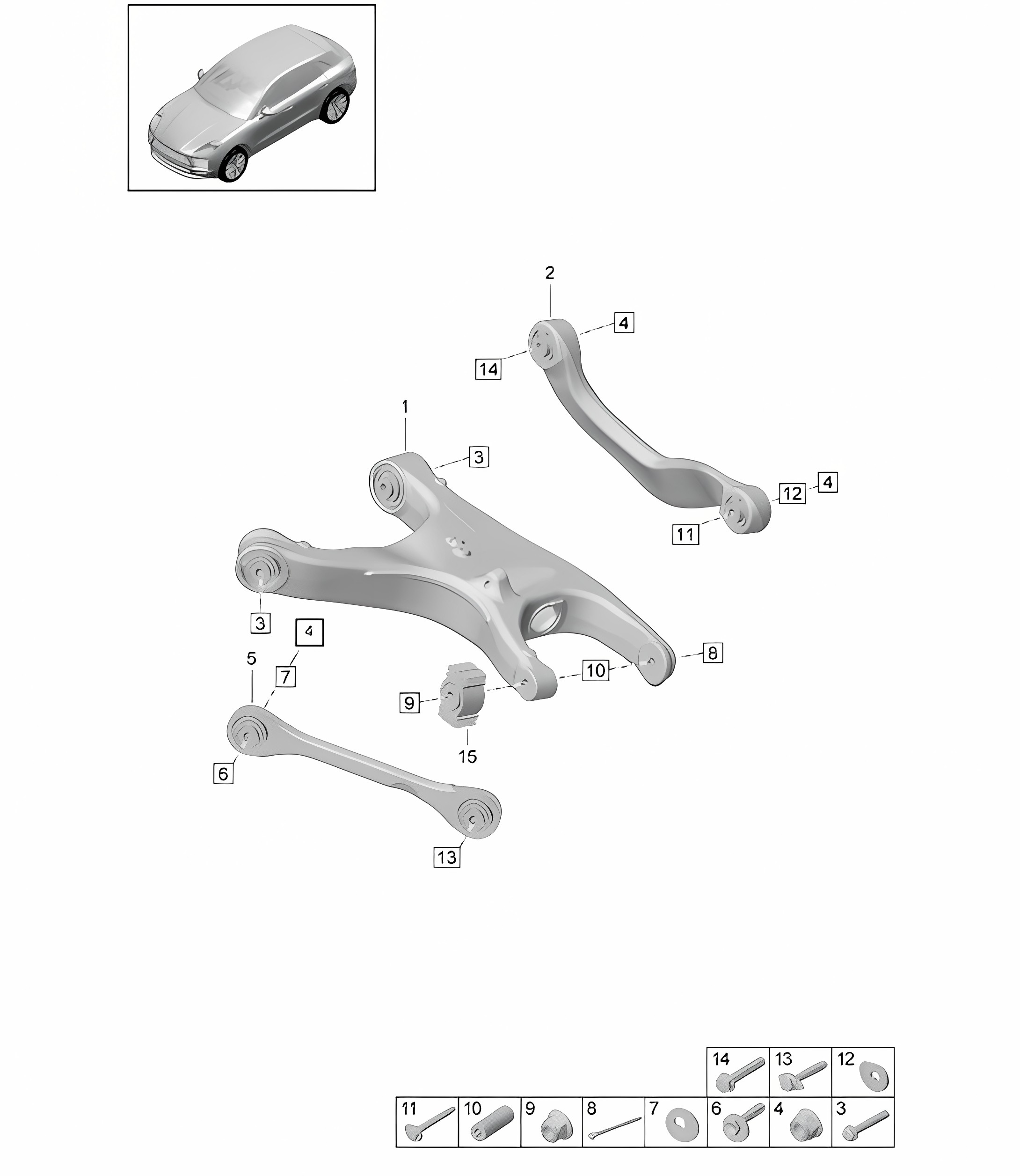 Wishbone / Guide 95B (II / III) Macan  2019 - 2024