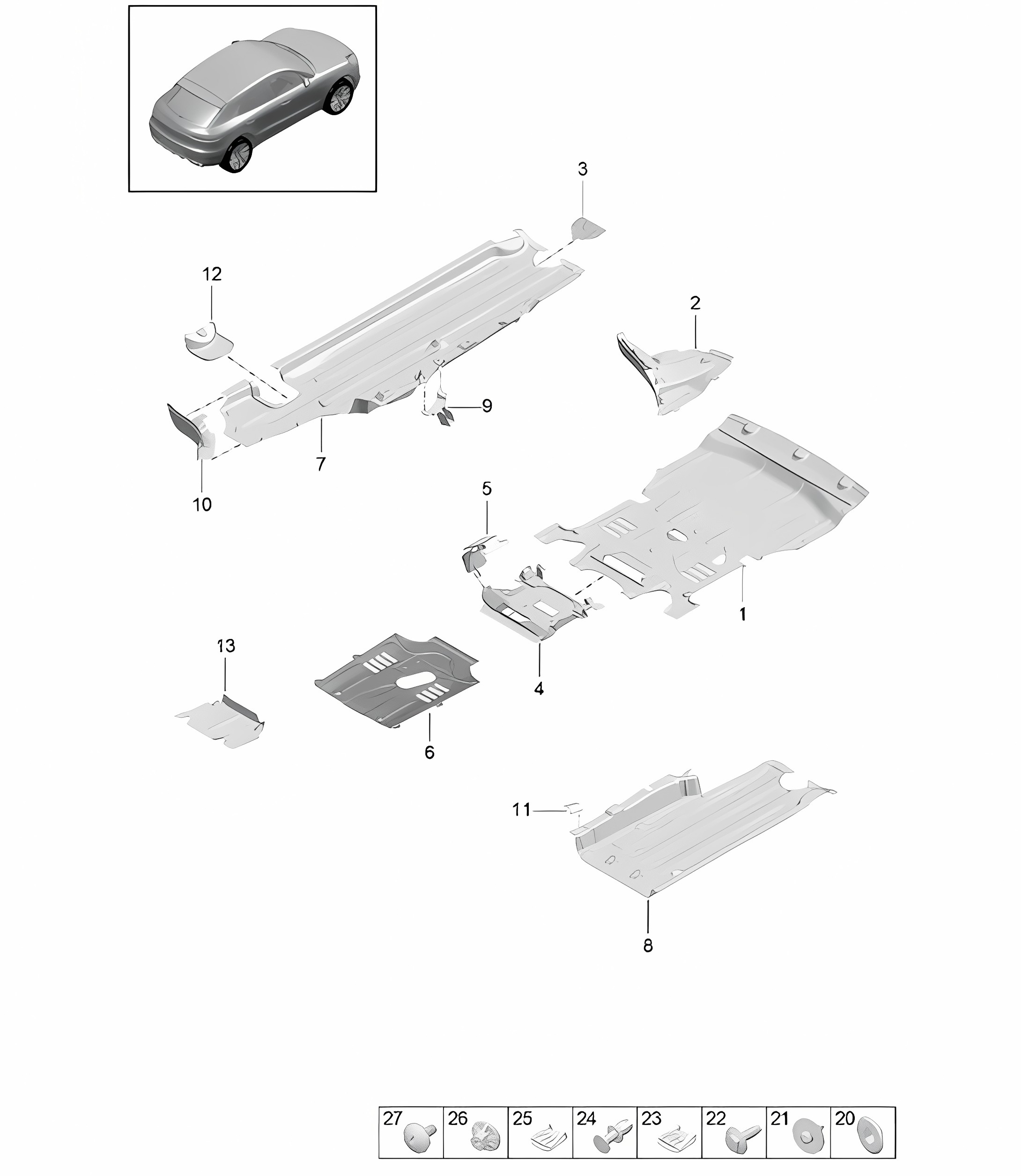 Underbody trim 95B (II / III) Macan 2019 - 2024