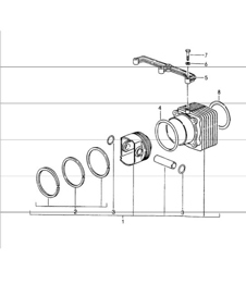 cylinder with piston 964 1989-94