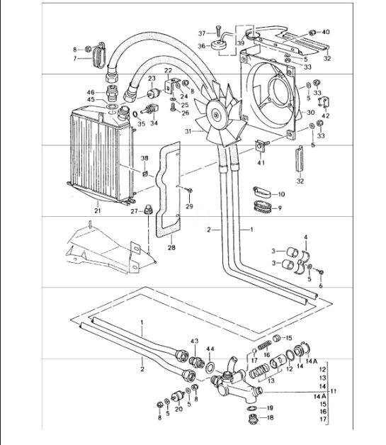 Diagram 104-05 Porsche Cayman S 3.4L 987C MKII 2009-12 Motore