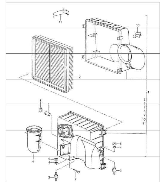 Diagram 106-00 Porsche 964 (911) (1989-1994) Moteur