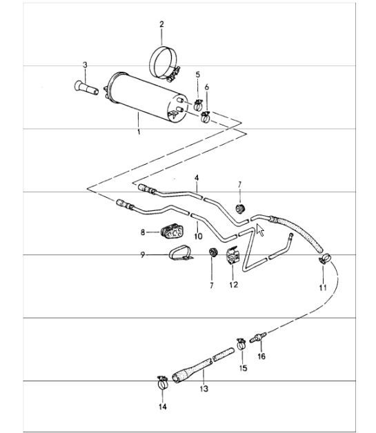 Diagram 201-20 Porsche 968 (1992-1995) 燃油系统、排气系统
