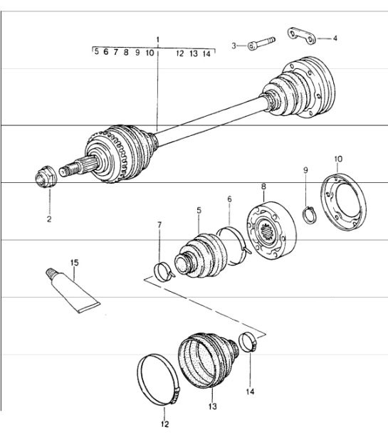 Diagram 401-10 Porsche 卡宴 S 4.5L V8 2003 年>> 前轴、转向 