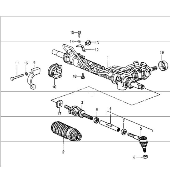 Diagram 403-00 Porsche 996 C4 3.4L 1997-08/01 Front Axle, Steering