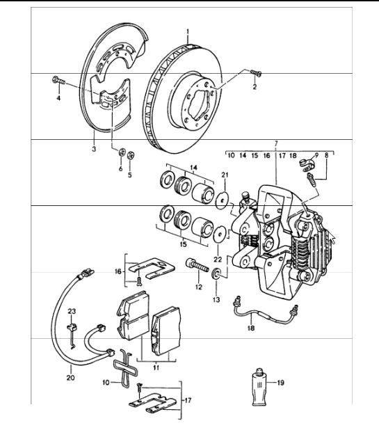 Diagram 603-00 Porsche 911 & 912 (1965-1989) Wheels, Brakes