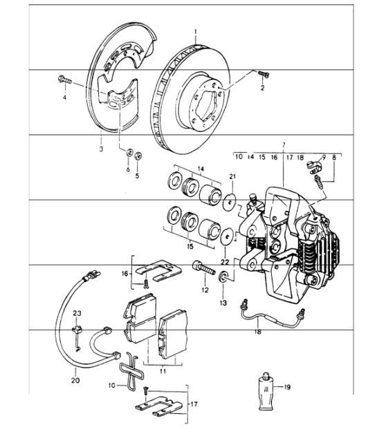 Diagram 603-01 Porsche 997 (911) MK2 2009-2012 Ruote, freni